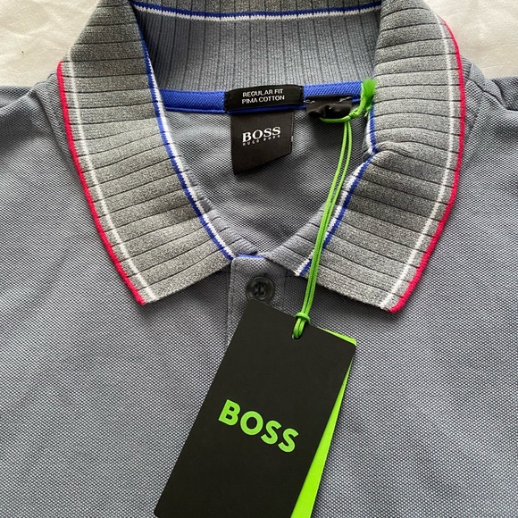 Huggo Boss pima cotton polo shirt/ large/ regular fit/ Authentic/ boss logo - Picture 2 of 9